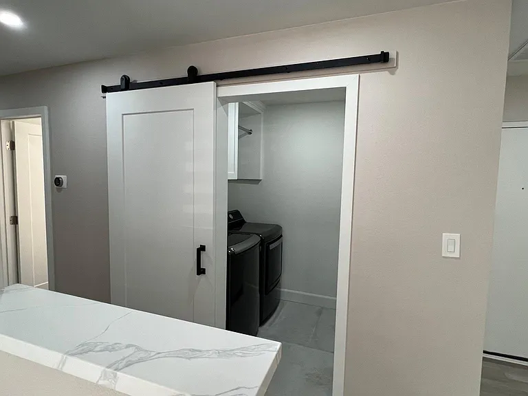 Barn Door Entry for Laundry Room