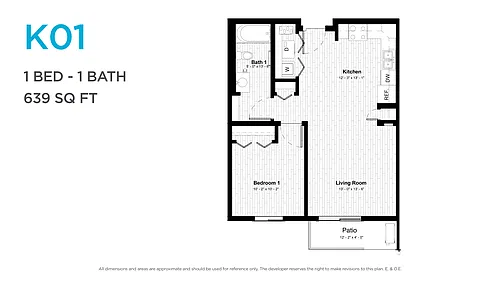 Floor plan One Bedroom One Bath