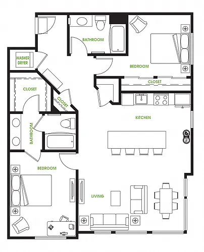 Floor plan B1 Two Bed