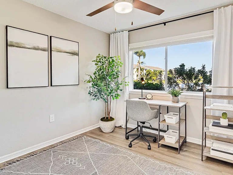 Step into our spacious guest bedrooms, where natural light dances through expansive windows.
