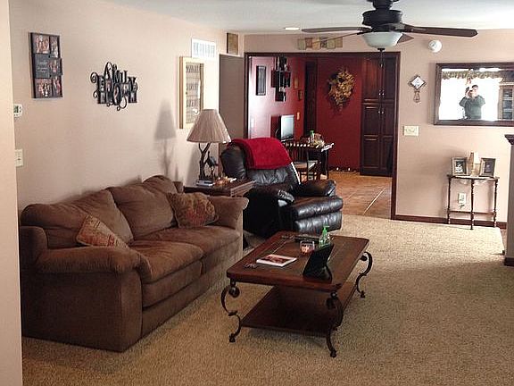 Living room into kitchen