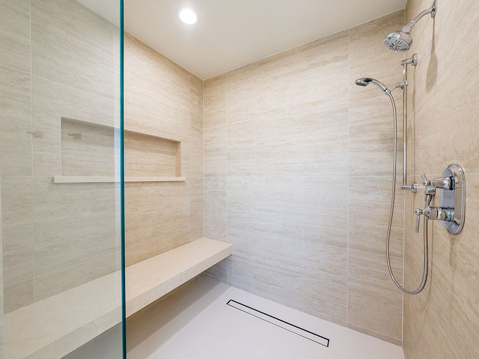 Large Walk In Shower In Primary Bed Room Bath.
