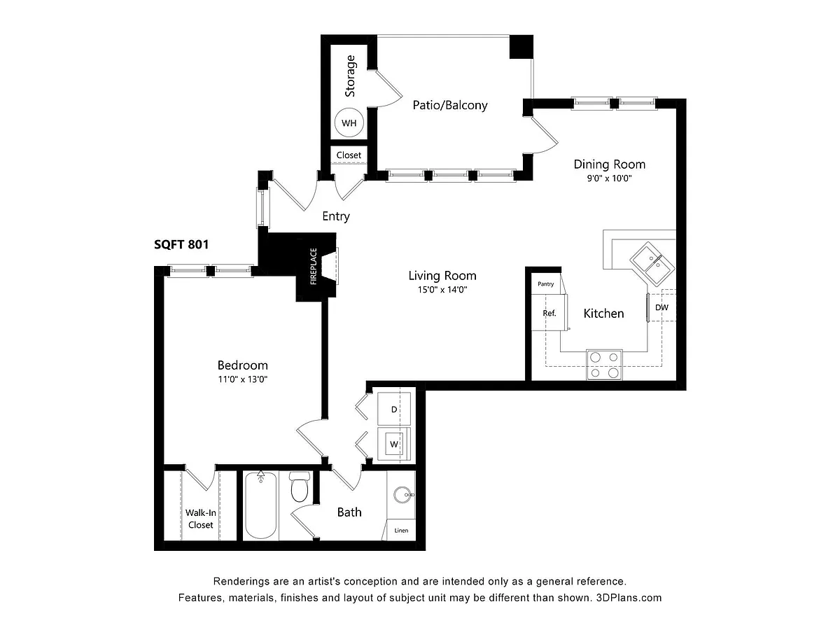 Floor plan One Bedroom