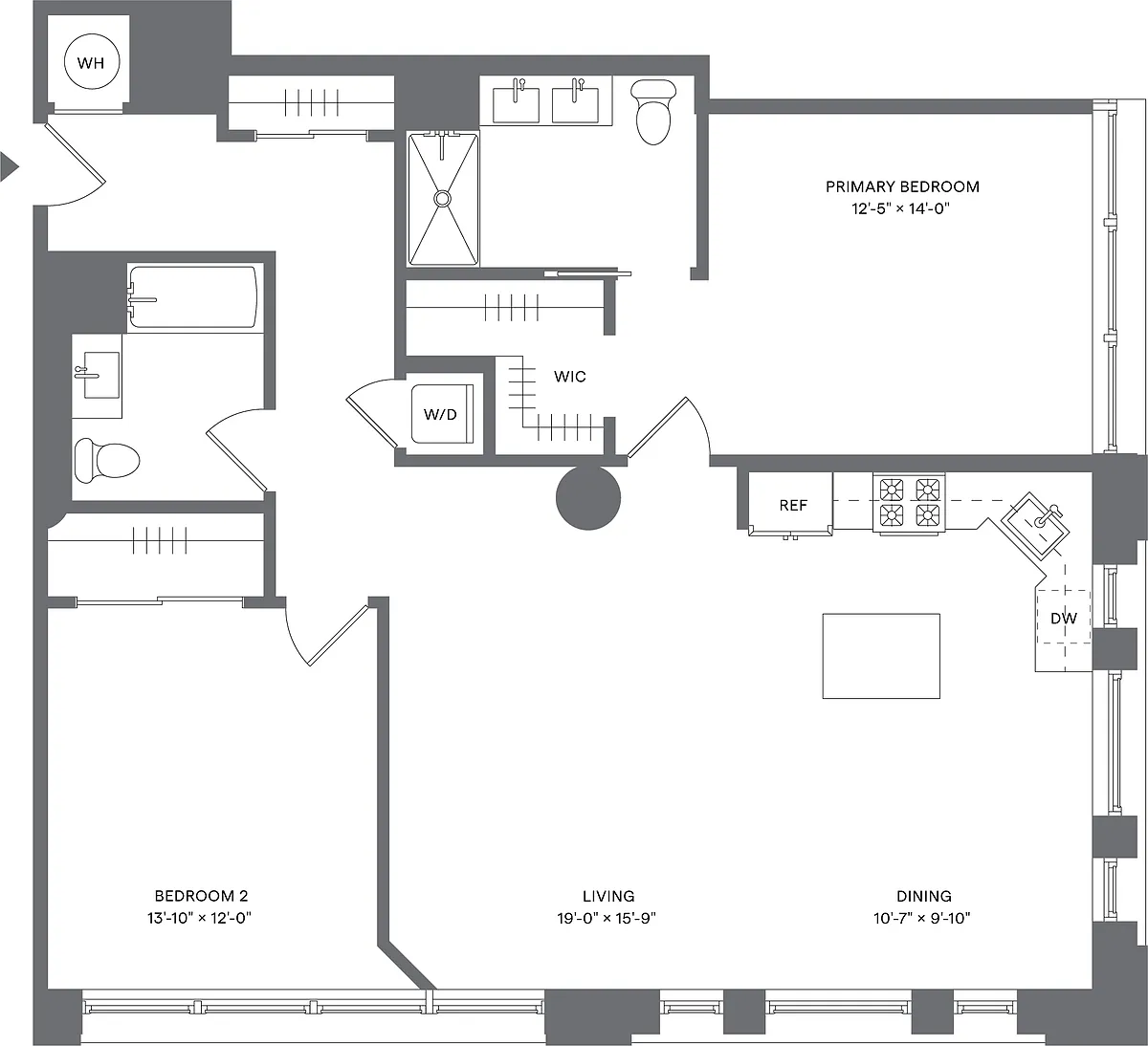 Floor plan 2 Bed/2 Bath_B2