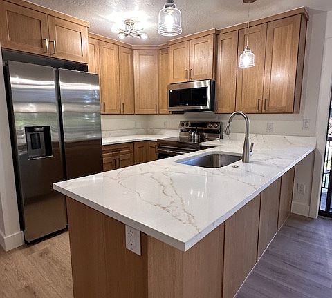 Kitchen with quartz countertops