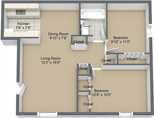 Floor plan Two Bedroom