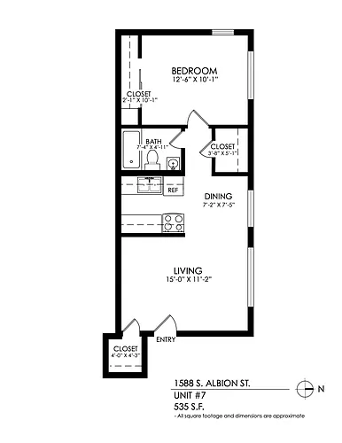 Floor plan 1 Bedroom 1 Bath