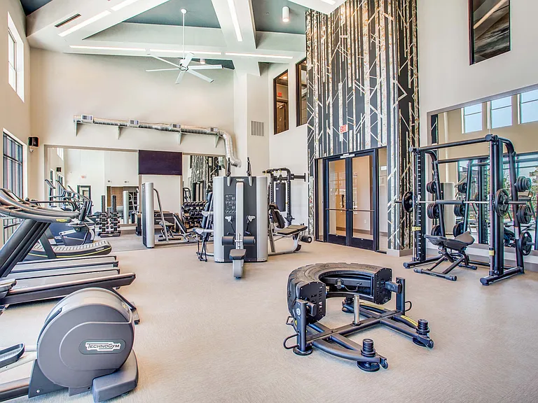 Fitness center with cardio and strength equipment