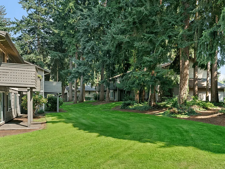 Enjoy peaceful, wooded green spaces right outside your door.