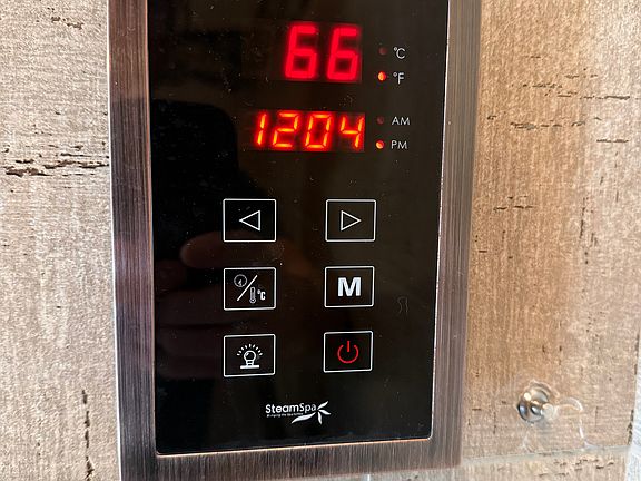 Steam Shower controls in the MABA