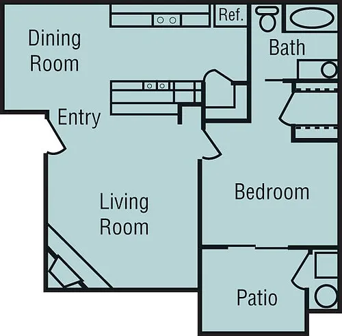 Floor plan 1 Bedroom 1 Bath