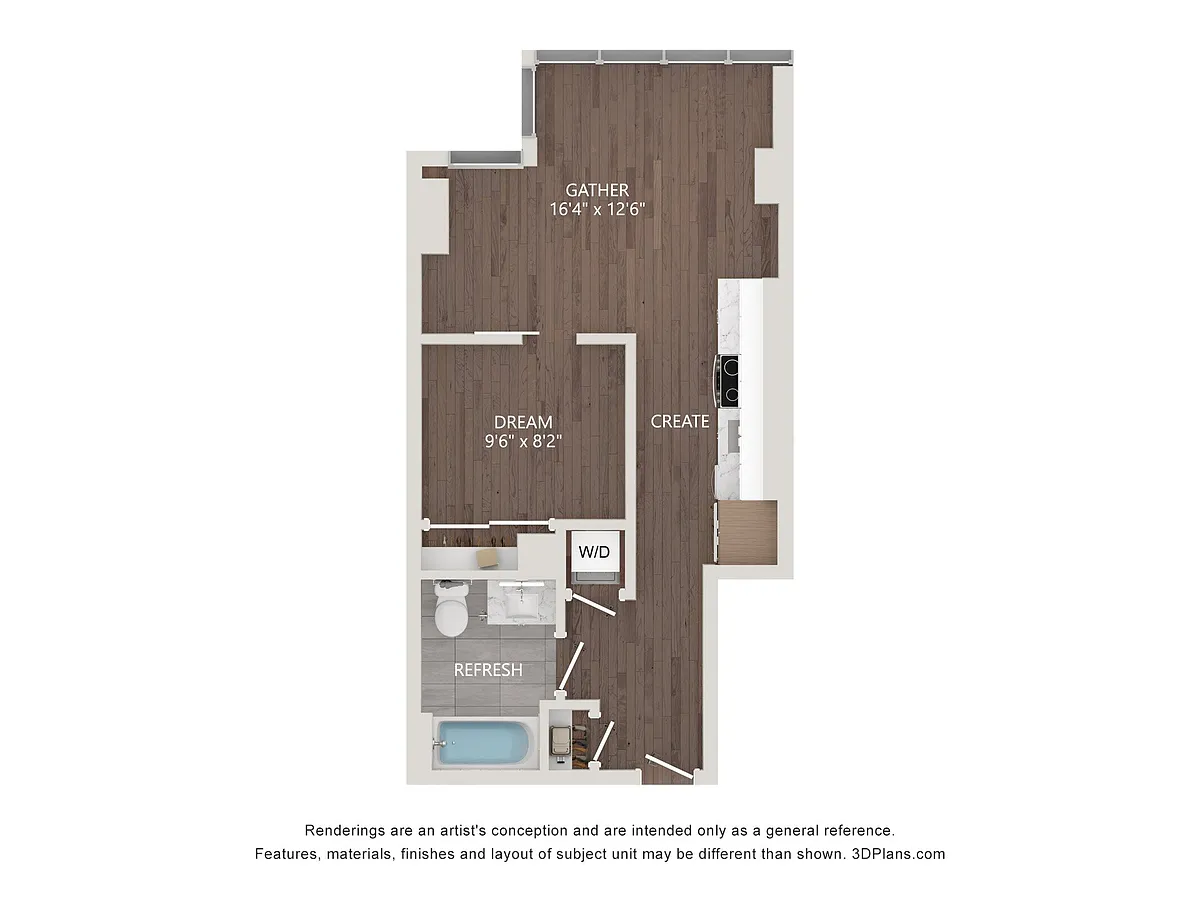 Floor plan Junior 1BR 533 Sqft