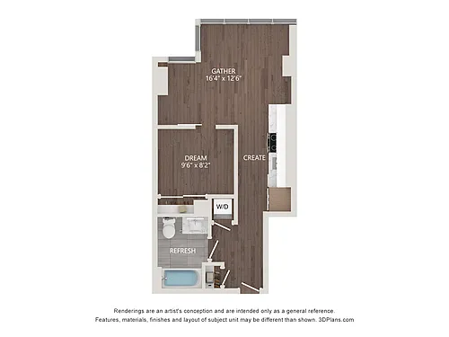 Floor plan Junior 1BR 533 Sqft