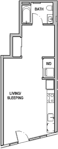 Floor plan One Bedroom - ADU - D