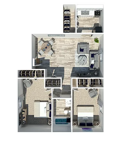 Floor plan 2 Bedroom 1 Bathroom