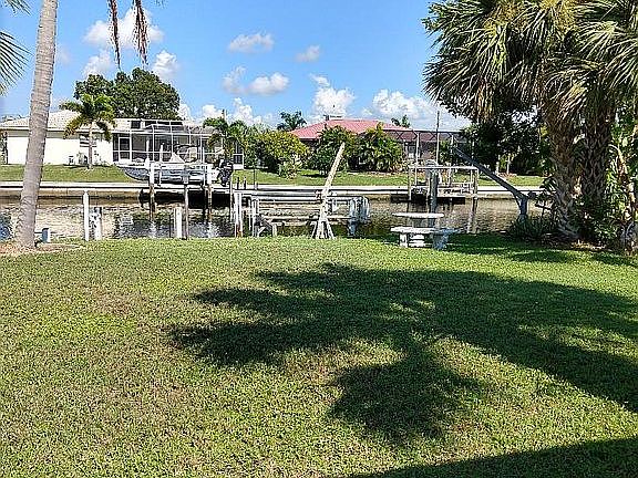 Back yard w/canal view