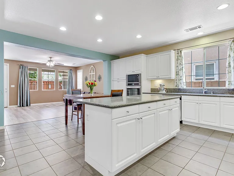 Kitchen and family room