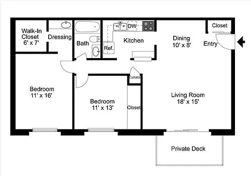 Floor plan 2 Bed Incl Internet and TV App