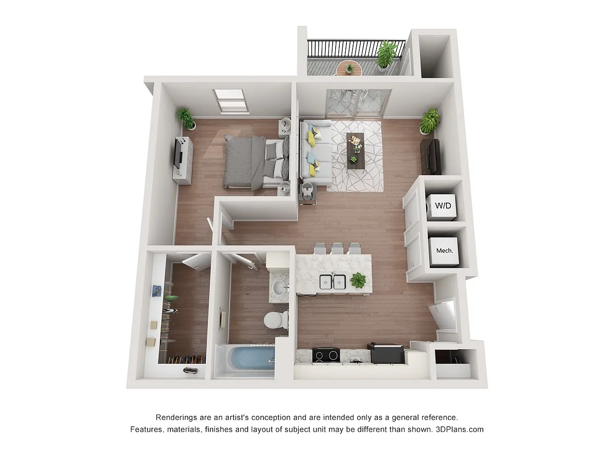 Floor plan 1 Bed 1 Bath