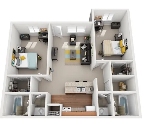 Floor plan 2 Bed 2 Bath