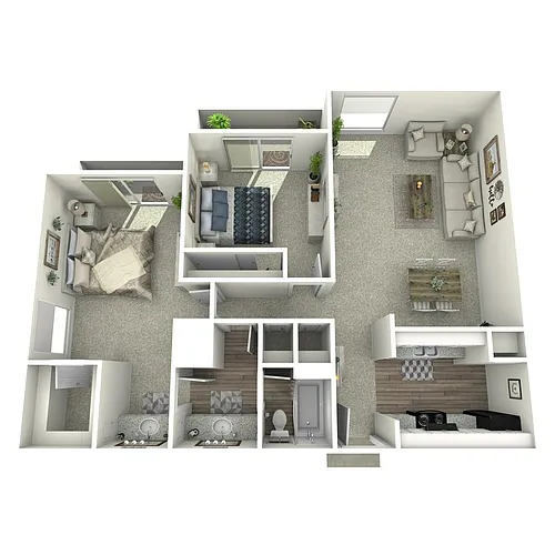 Floor plan Two Bedroom/One Bath