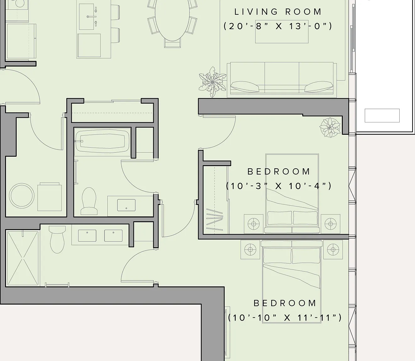 2 bed, 1076 sqft, $4,600 — Photo 1
