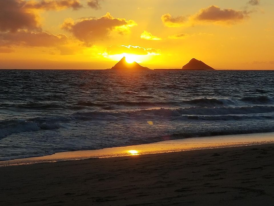 Sunrise from private beach access.