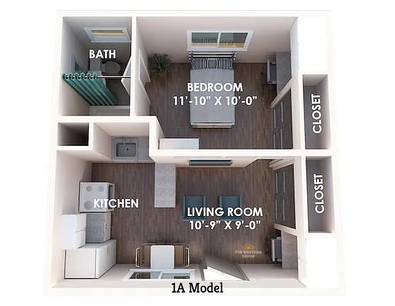 Floor plan One Bed - One Bath
