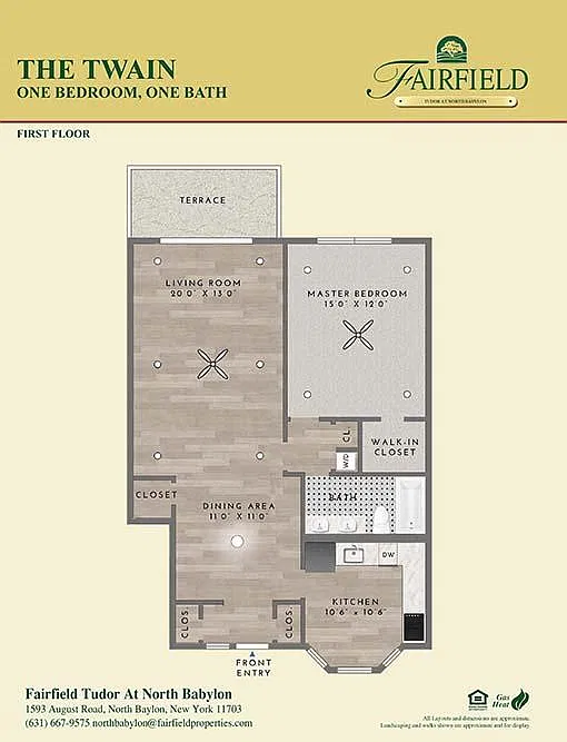 Floor plan TWAIN - 1BR, 1BTH, LOWER