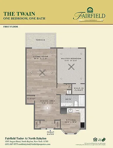 Floor plan TWAIN - 1BR, 1BTH, LOWER