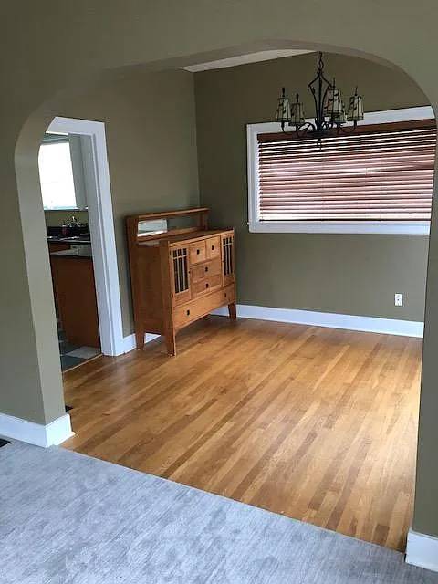 Dining Room with oak flooring
