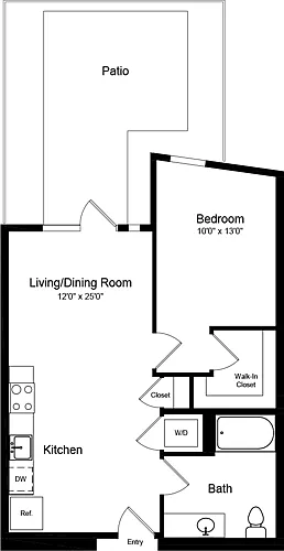 Floor plan 1 Bedroom A8