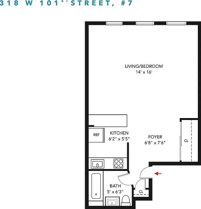 2nd image of 318 W 101st St APT 7