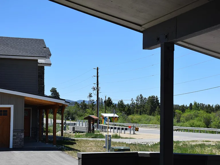 The colorful building is where the free bus picks up to bring you into Winter Park or to the base of the mountain.