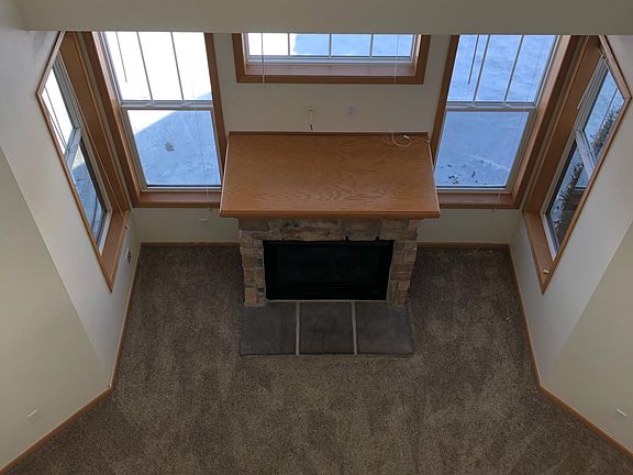 Aerial view of the living room from loft.