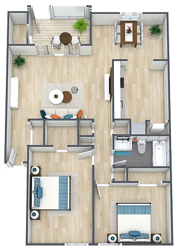 Floor plan 2BR - 1BTH