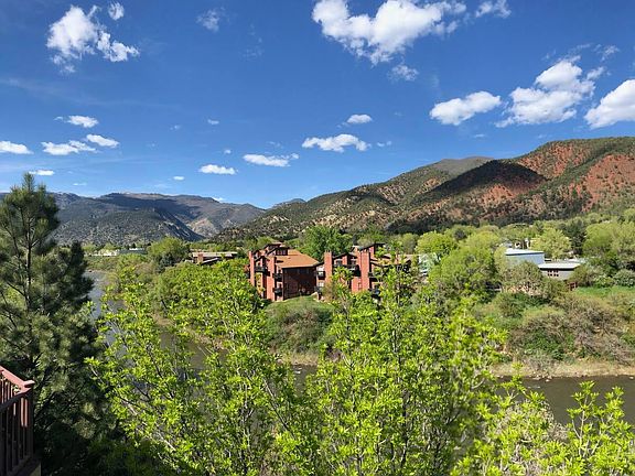 Summer view from upper deck overlooking the Roaring Fork River.