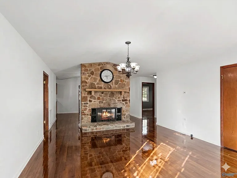 Living room with fireplace