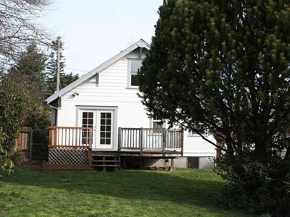 Back yard of home (fully fenced with garage)