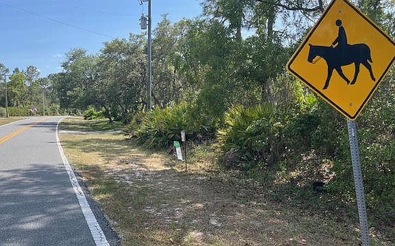Horse sign in front of lot