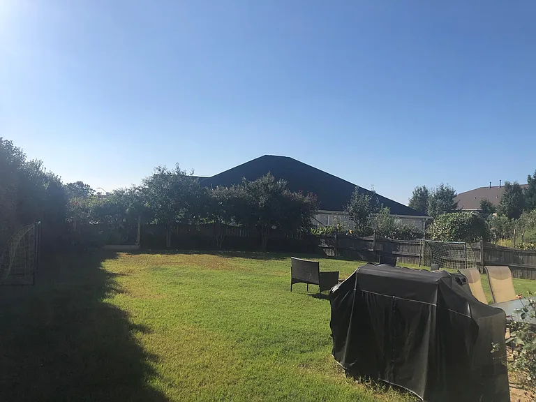 Flat and spacious backyard for leisure of choice, with raised garden bed!