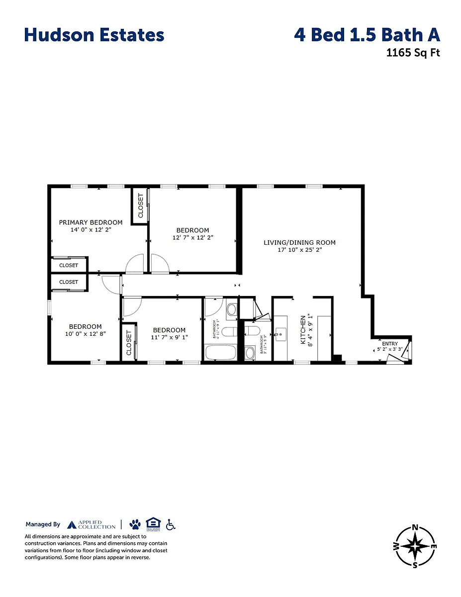 Floor plan 4 Bed 1.5 Bath