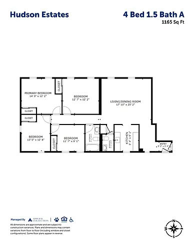 Floor plan 4 Bed 1.5 Bath