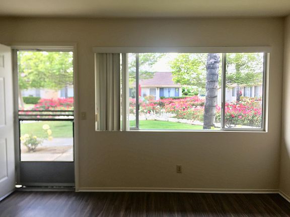 View of courtyard through dining room window