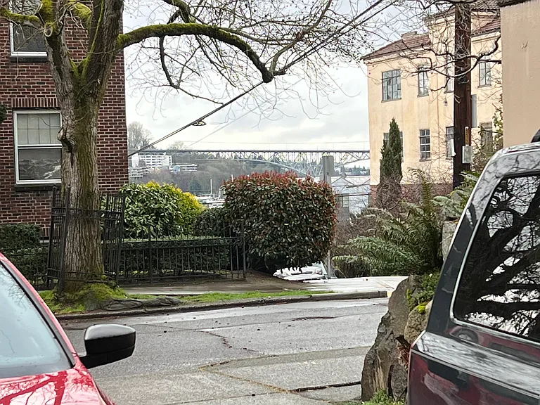 view of lake union and Aurora bridge from this apartment , photo taken on rainy day but view so beautiful!