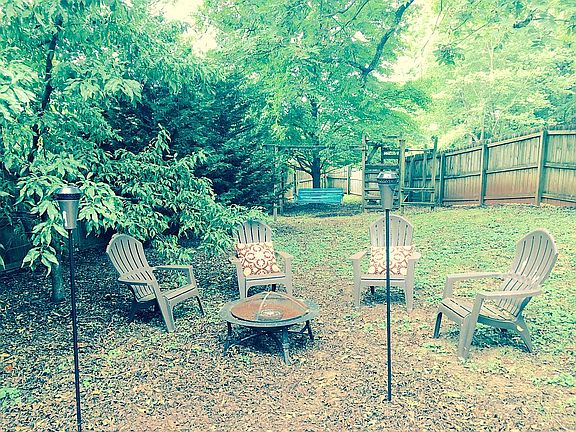 Back yard firepit, swing