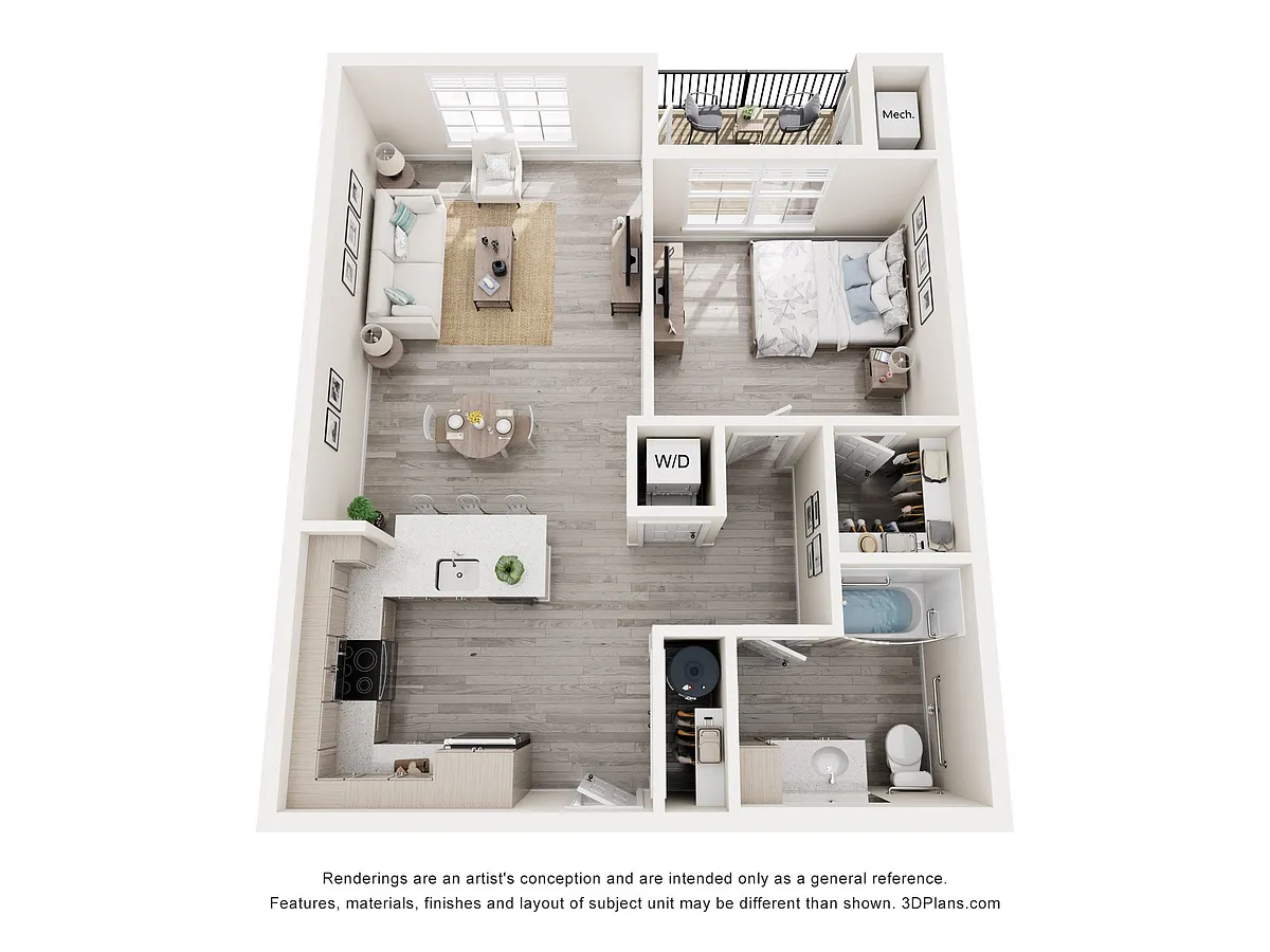 Floor plan ONE BEDROOM (A1)