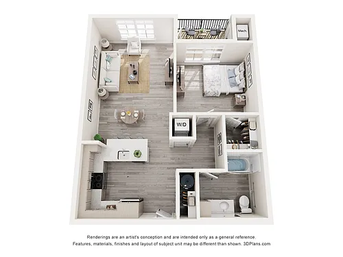 Floor plan ONE BEDROOM (A1)
