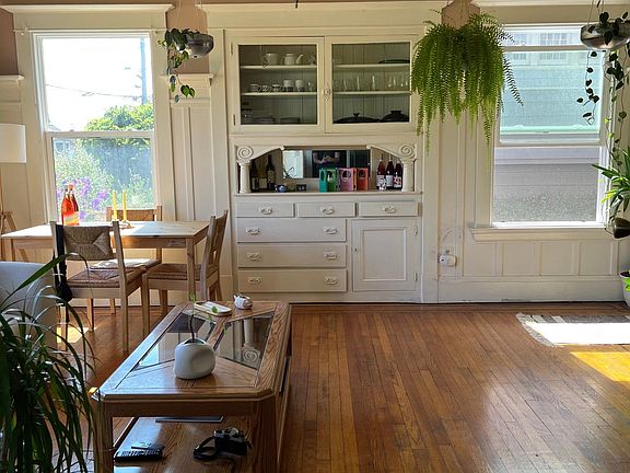 Living room with built in cabinets