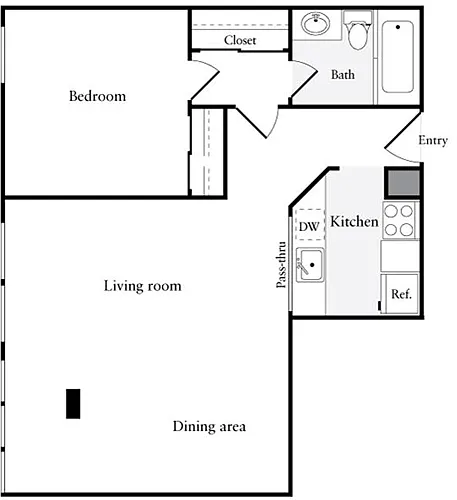 Floor plan 1 Bedroom Q